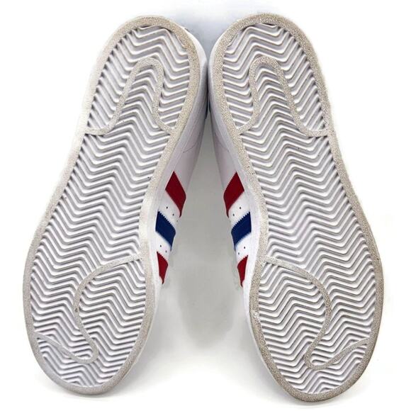 Adidas Superstar White Red Blue Stripe Shoes Ladies Size 9 Shell Toe AC7162 - Picture 15 of 16
